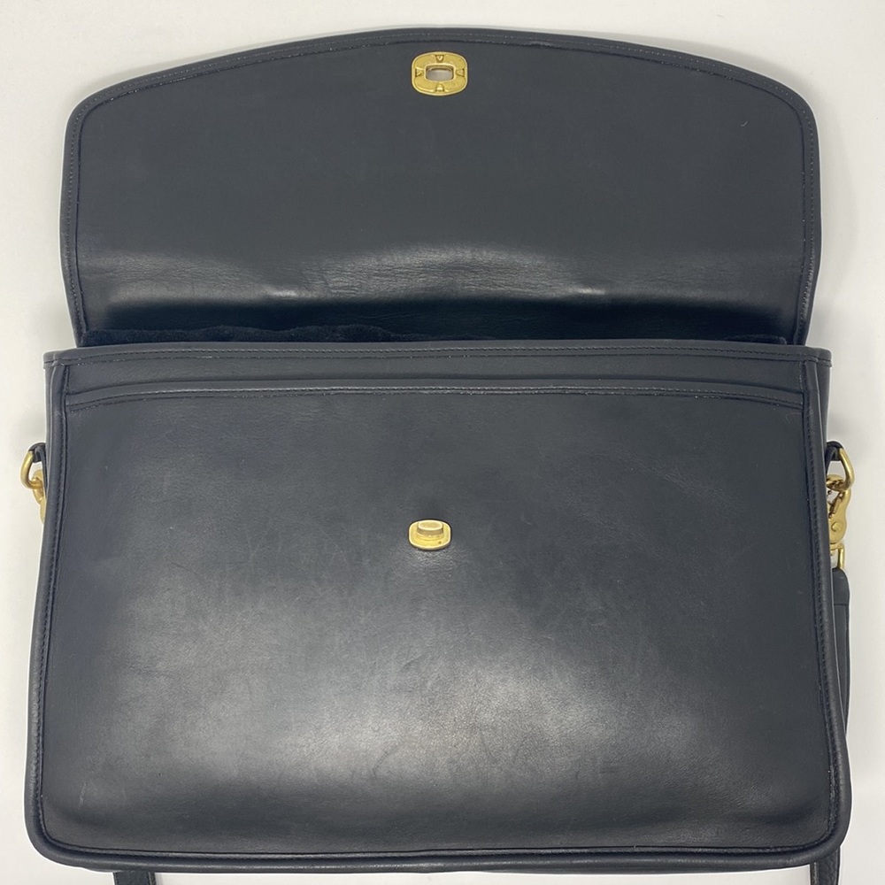 COACH Vintage Black Leather Lexington Briefcase Messenger Bag #5265 - Picture 6 of 14